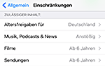 iOS Altersfreigaben